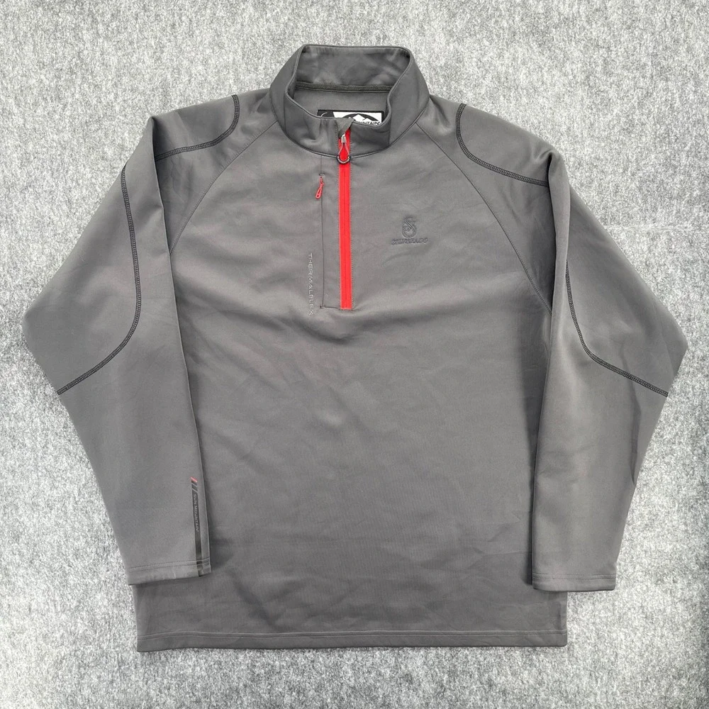 Sun Mountain Pullover Mens 2XL ThermalFlex 1/4 Zip Golf Gray Silverado Logo